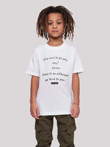 T-Shirt 'Fido Dido Its Cool To Be You' F4NT4STIC en blanc : devant