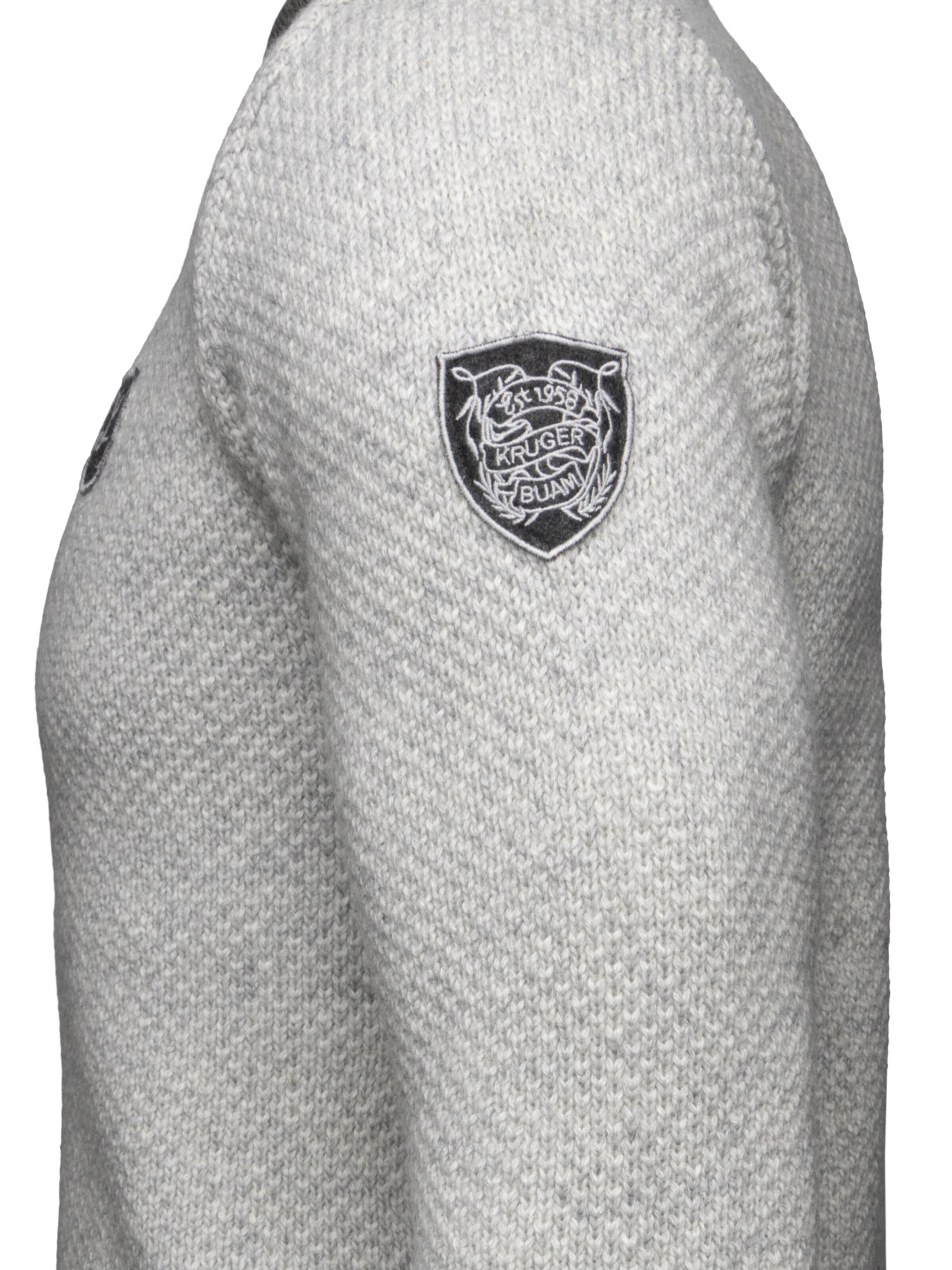 Krüger Buam Knit cardigan 'Malte' in Grey