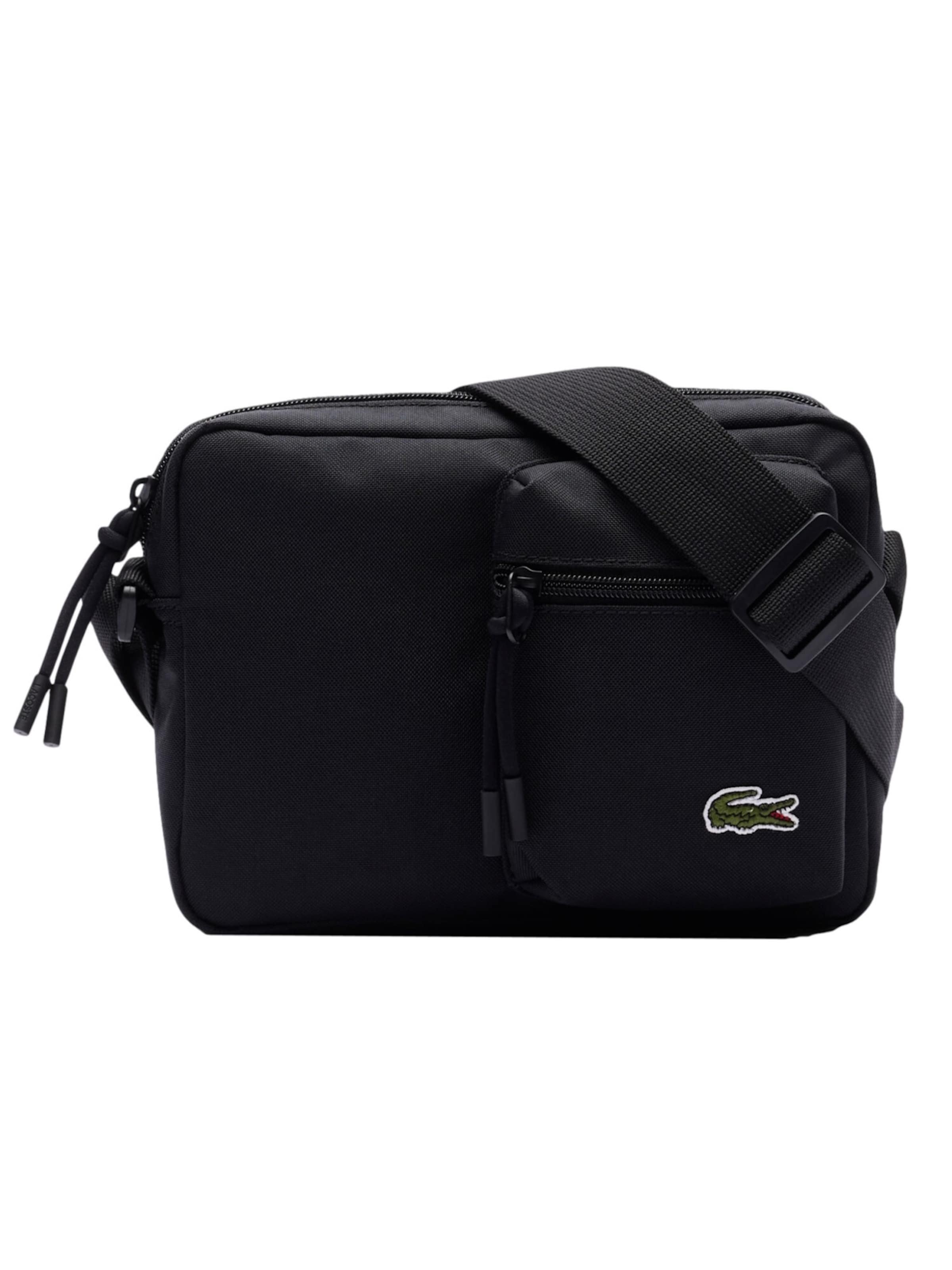 LACOSTE Torba za čez ramo 'Neocroc' | črna barva: sprednja stran
