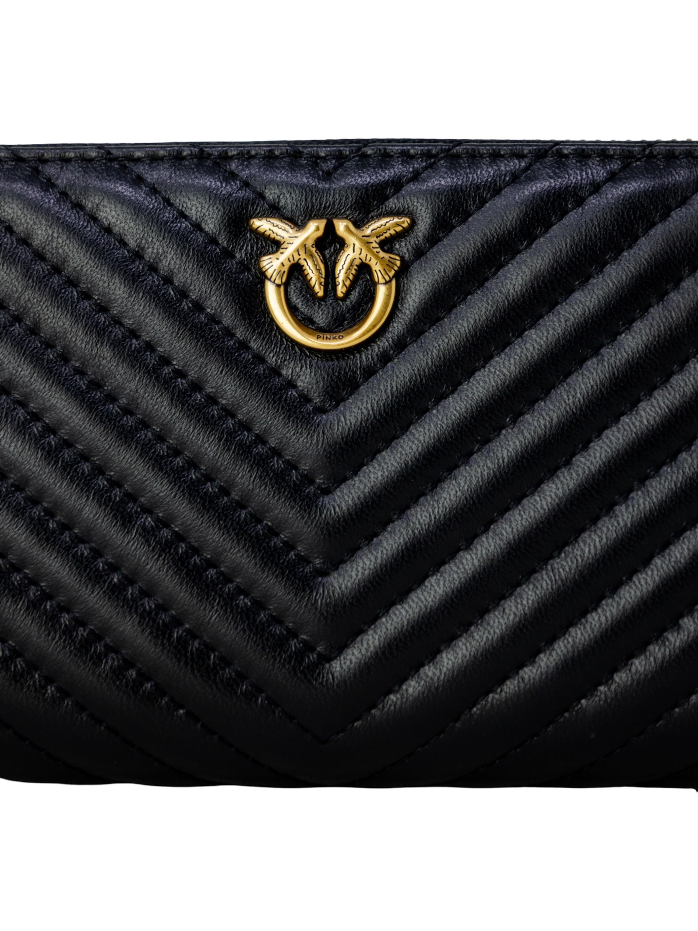 PINKO - Cartera 'RYDER ZIP AROUND SHEEP NAPPA CHEVRON 100250 A0GK' en negro