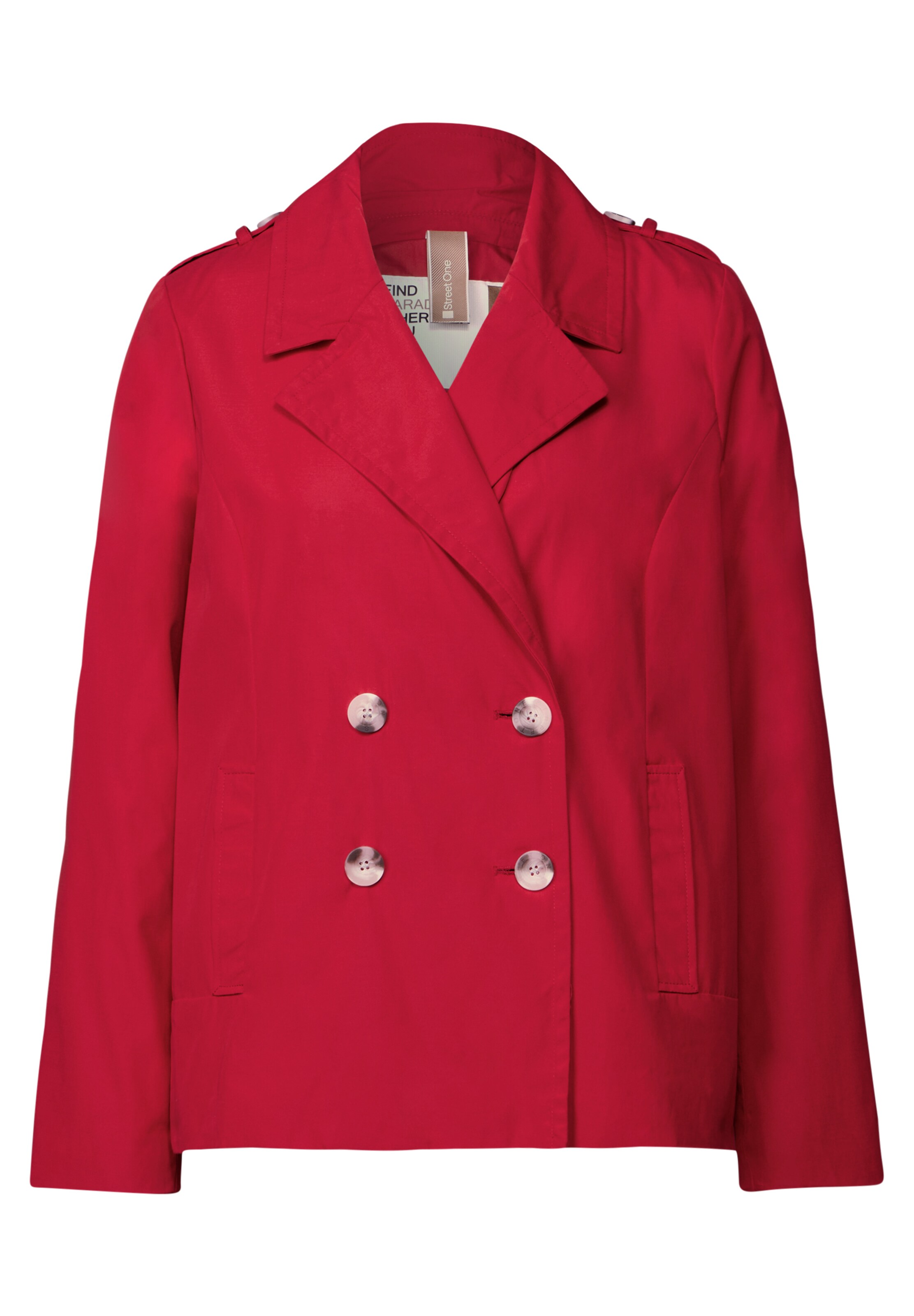 STREET ONE Doppelreihiger Trenchcoat in Rot: Vorderseite
