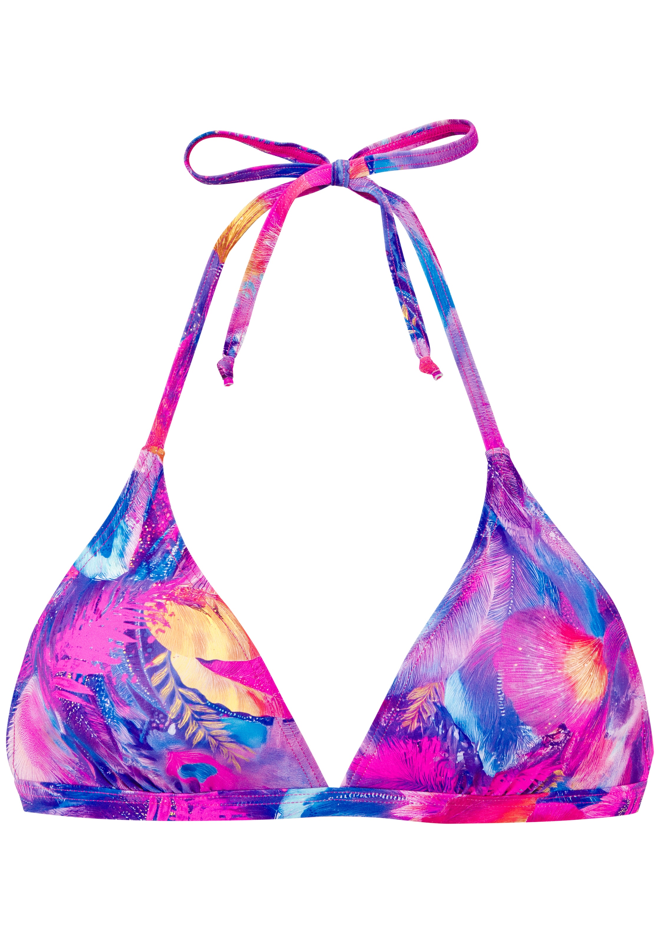 VENICE BEACH Triangle Bikini Top in Purple: front