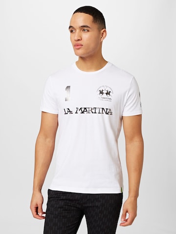 La Martina Тениска в бяло: отпред