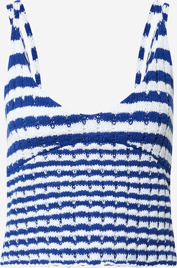 NA-KD Tops en tricot 'Susanna' en bleu foncé / blanc, Vue avec produit