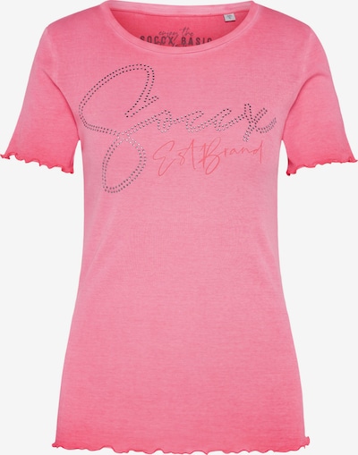 Soccx Basic Rippshirt mit Logo aus Schmucksteinen in XS in pink, Produktansicht