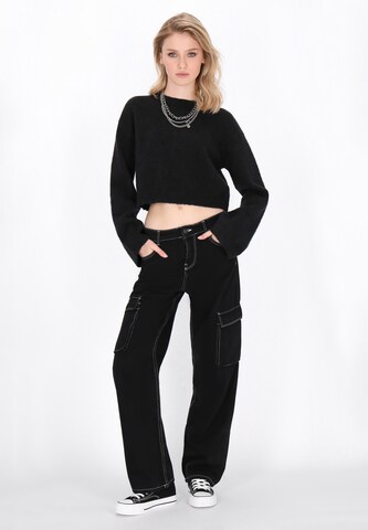 juoda myMo ROCKS Megztinis