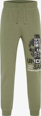 UNCLE SAM Tapered Pants in Green: front