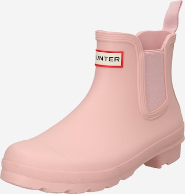 Bottes en caoutchouc HUNTER en rose : devant