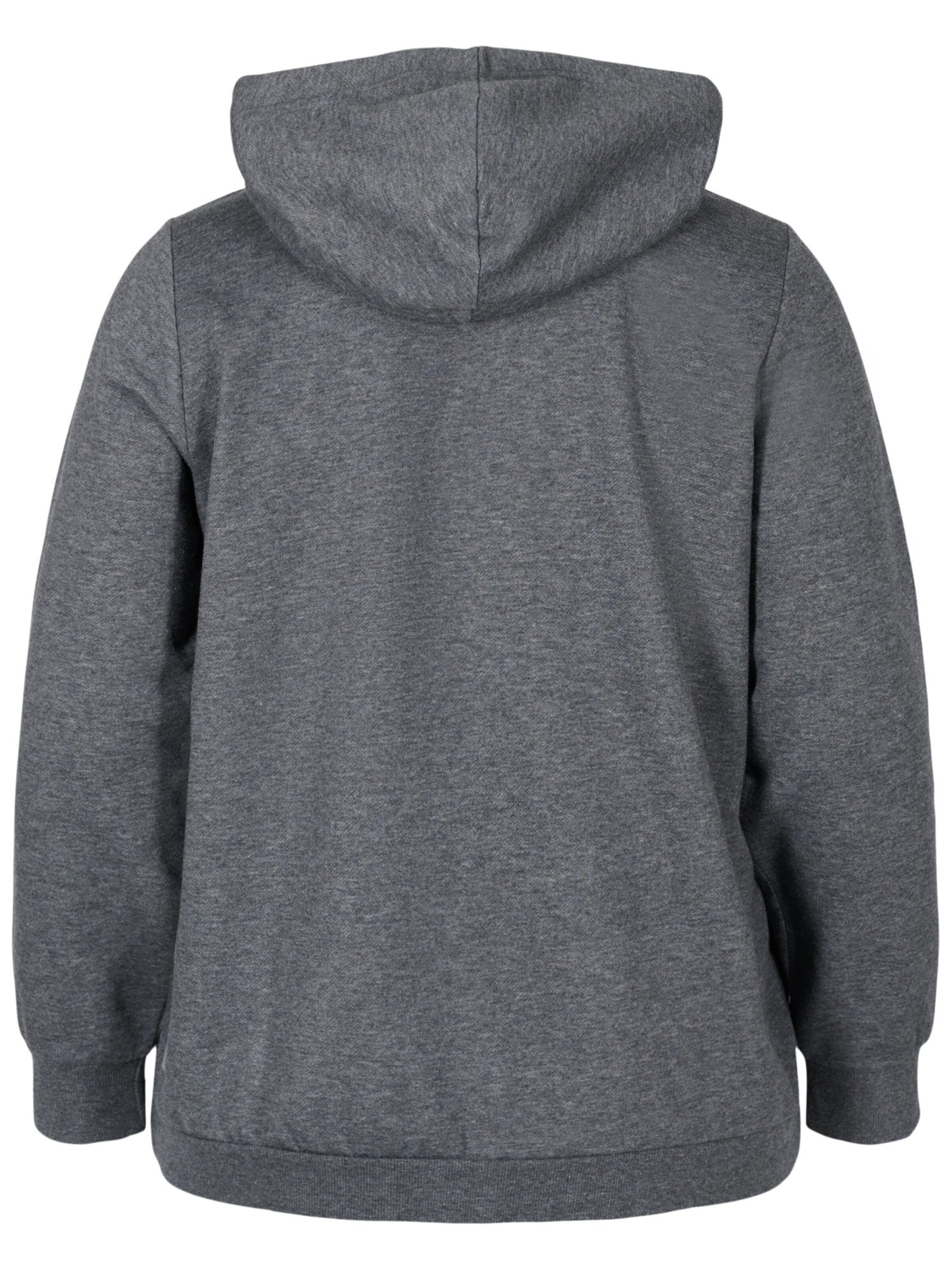 Frauen Sweat Active by Zizzi Sweatjacke 'ATEXT' in Dunkelgrau - NQ49780 Frauen Sweat Active by Zizzi Sweatjacke 'ATEXT' in Dunkelgrau - NQ49780