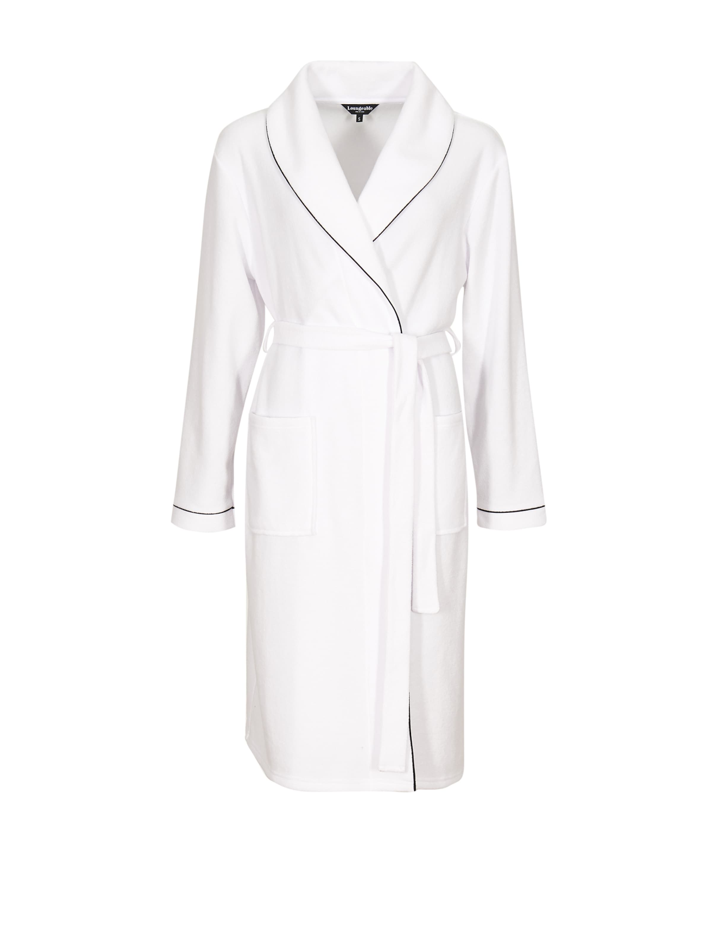 Loungeable Long Bathrobe in White: front