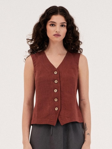 AmourLinen Vest 'Greta' in Red: front