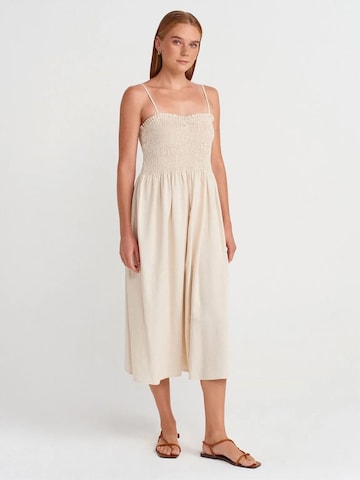 Dilvin Midi Kleid in Beige: Vorderseite