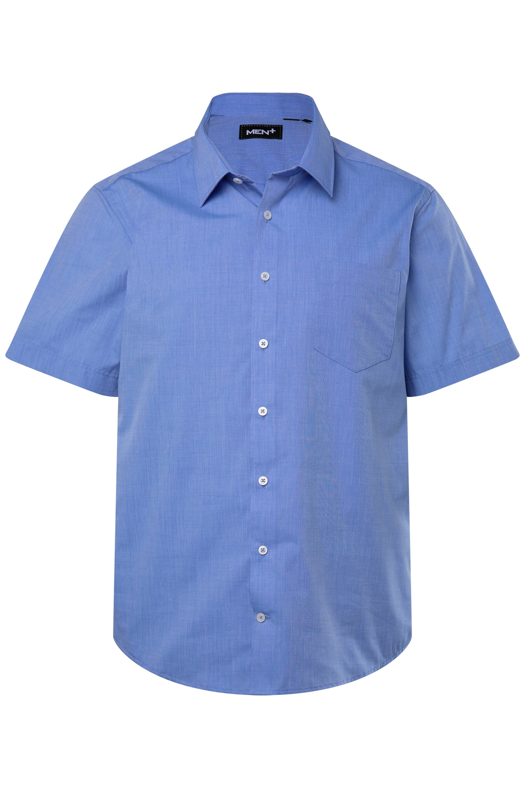 Men Plus Button Up Shirt in Blue: front