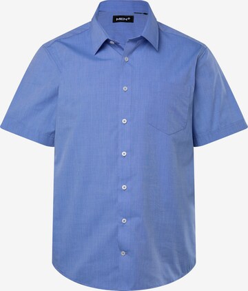 Men Plus Button Up Shirt in Blue: front