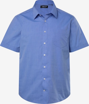 Men Plus Comfort fit Overhemd in Blauw: voorkant