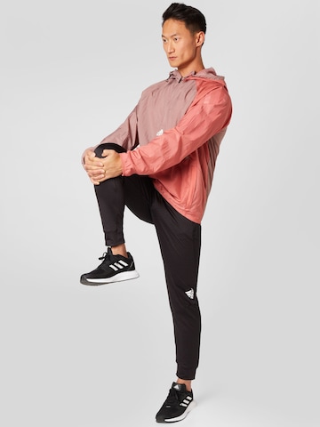 ADIDAS SPORTSWEAR Дънки Tapered Leg Спортен панталон 'D4T Workout Warm' в черно