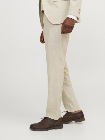 Coupe slim Pantalon à plis 'RIVIERA' JACK & JONES en beige