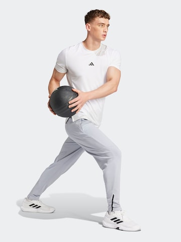 ADIDAS PERFORMANCE - Tapered Calças de desporto 'D4T' em cinzento: frente