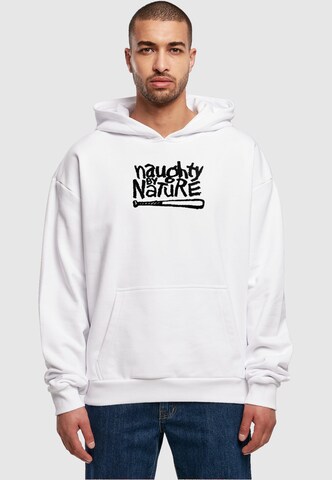 Merchcode Sweatshirt 'Naughty By Nature' in Weiß: predná strana