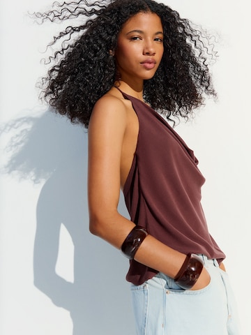 Bershka Top in Brown