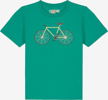 watabout.kids T-Shirt 'Yellow Bike' in Grün: Vorderseite