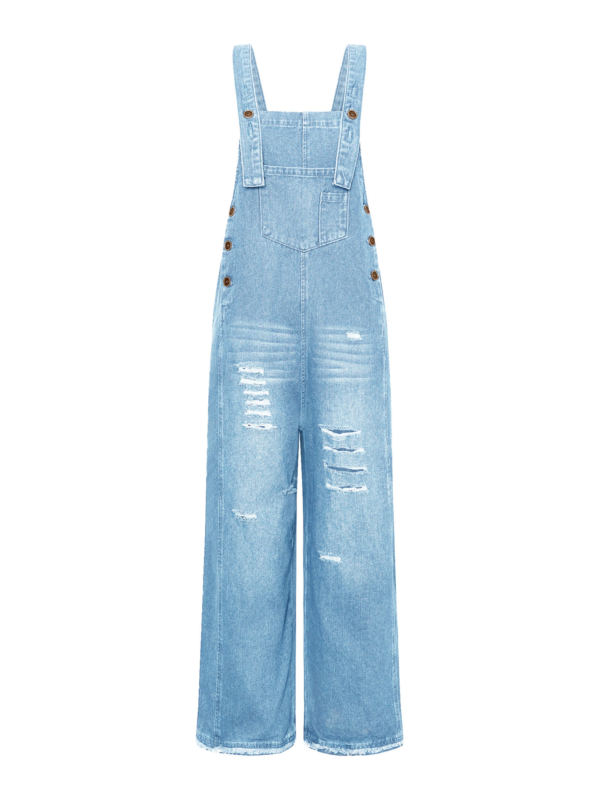 mėlyna Imily Bela Laisvas Džinsinis kombinezonas: priekis