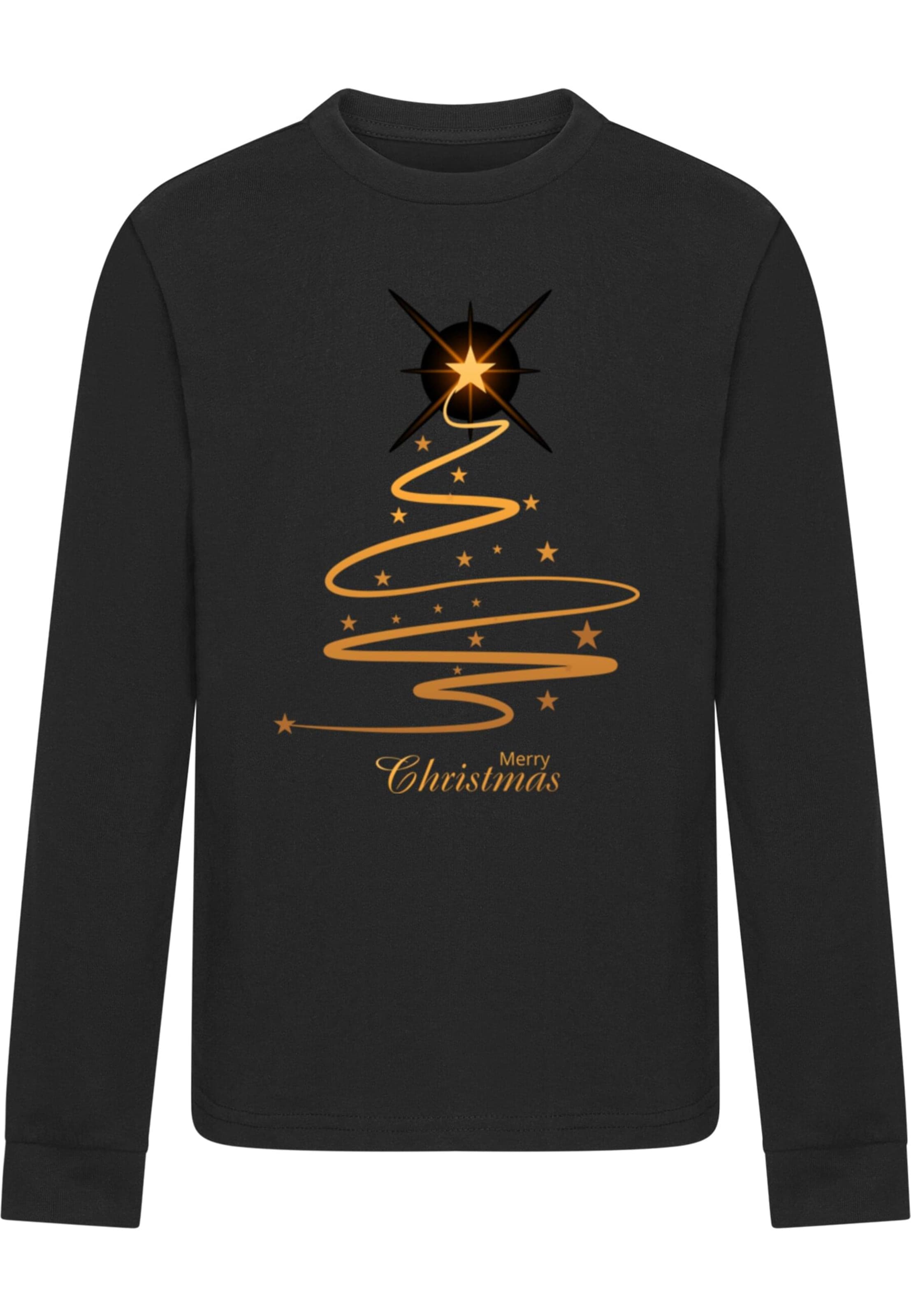 Maglietta 'Christmas - Golden Tree' di ABSOLUTE CULT in nero: frontale