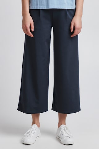 Wide leg Pantaloni con pieghe 'KATE' di ICHI in nero: frontale