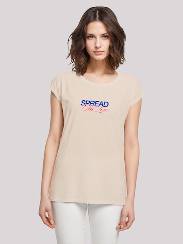 T-shirt 'Spread The Love Valentinstag' F4NT4STIC en beige