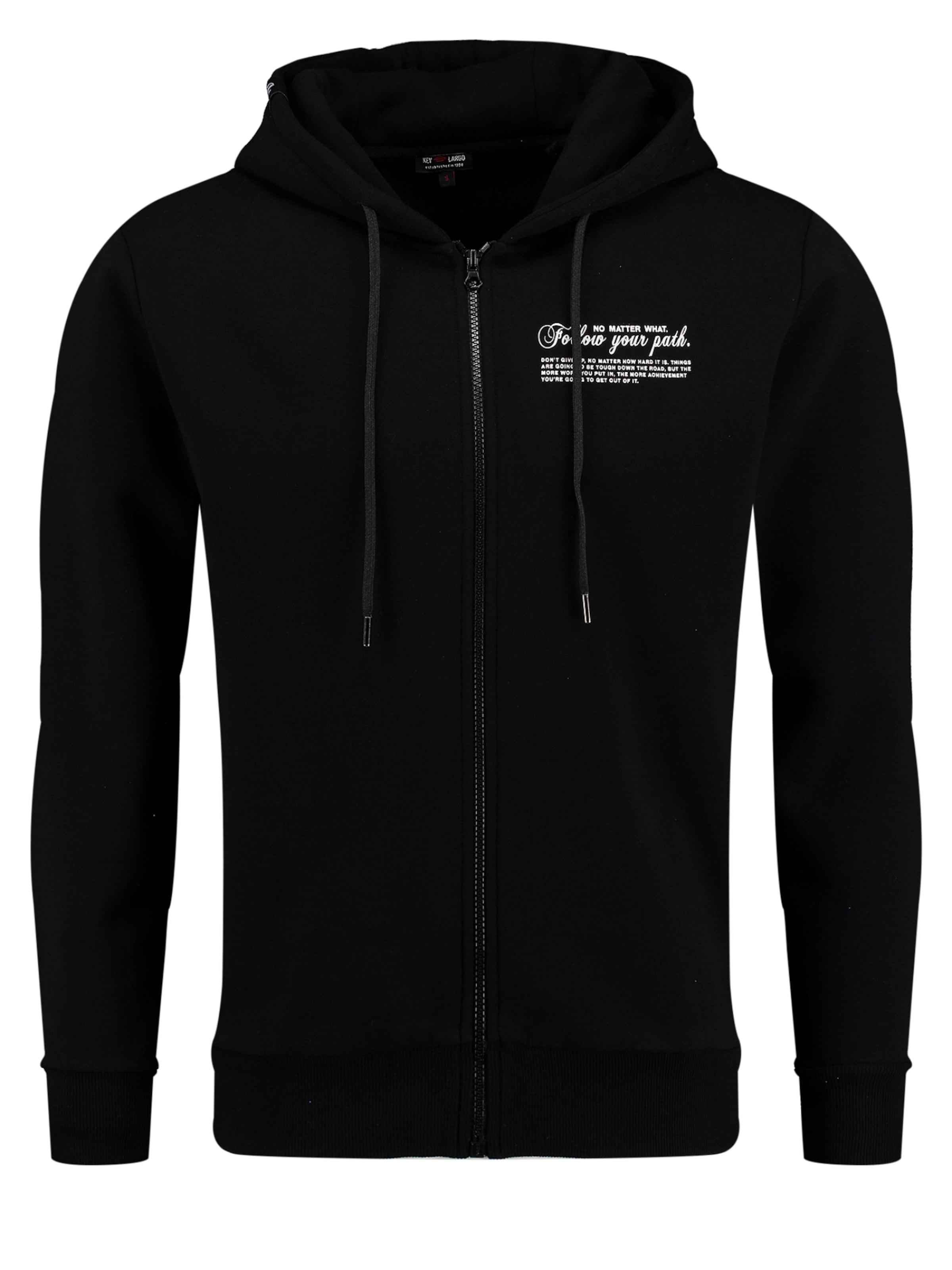 Key Largo Sweatjakke 'PATH' i sort: forside