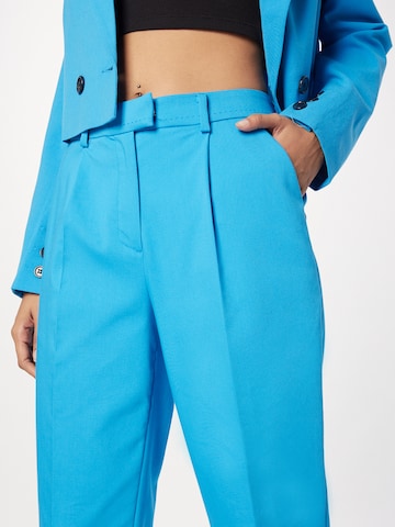 MORE & MORE Regular Pleat-Front Pants in Blue