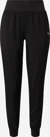 PUMA Tapered Workout Pants in Black: front