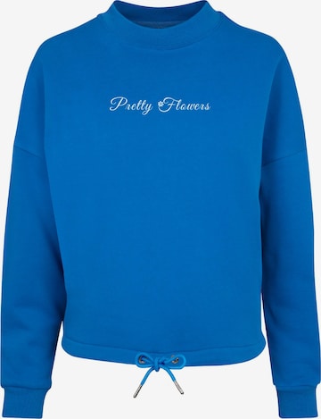 Merchcode Sweatshirt 'Pretty Flowers' in Blau: predná strana