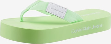Calvin Klein Jeans T-Bar Sandals in Green: front