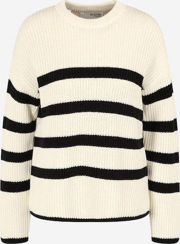Selected Femme Tall Sweater 'BLOOMIE' in White: front