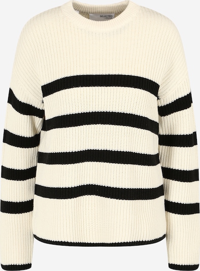 Selected Femme Tall Sweter 'BLOOMIE' w kolorze czarny / pełnobiałym, Podgląd produktu