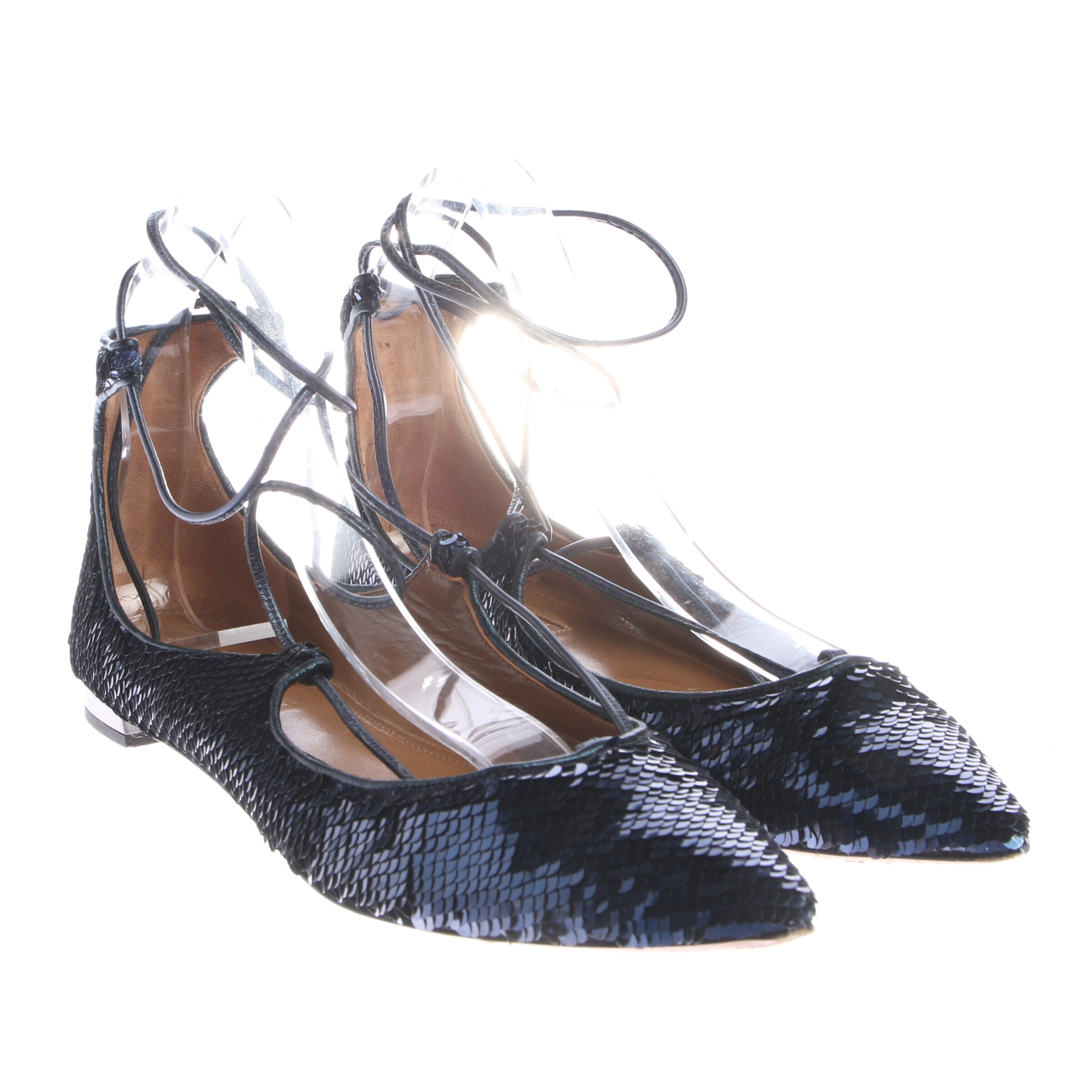 Aquazzura Flats & Loafers in 36,5 in Blue: front