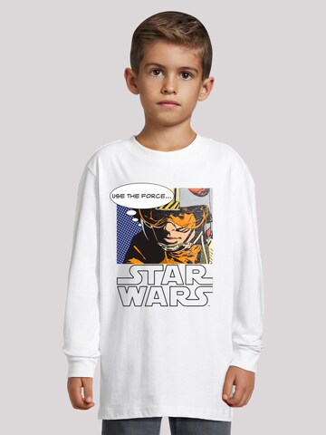 T-Shirt 'Use The Force' F4NT4STIC en blanc : devant