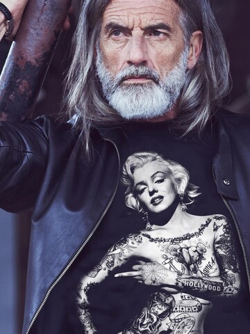 MAKAYA Shirt 'Marilyn Tattoo' in Black