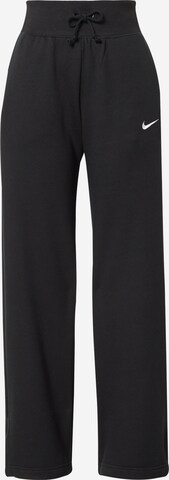 Wide leg Pantaloni 'Phoenix Fleece' de la NIKE pe negru: față