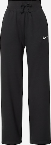 Wide leg Pantaloni 'Phoenix Fleece' de la NIKE pe negru: față