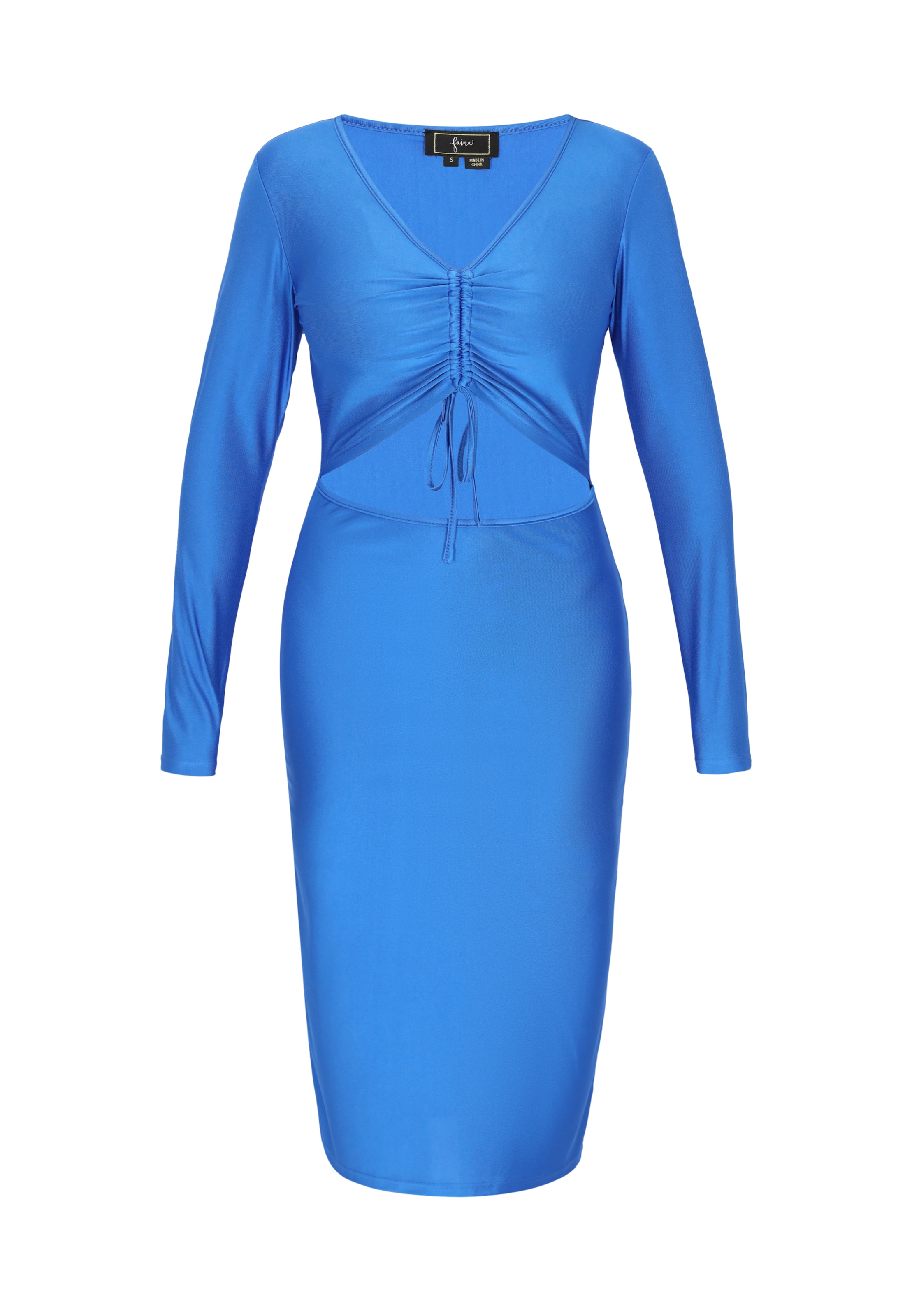 faina Jurk 'Festive' in Blauw: voorkant