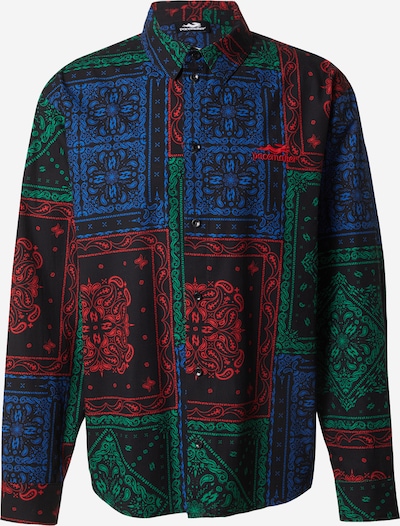 Pacemaker Button Up Shirt 'Emin' in Turquoise / Grass green / Fire red / Black, Item view