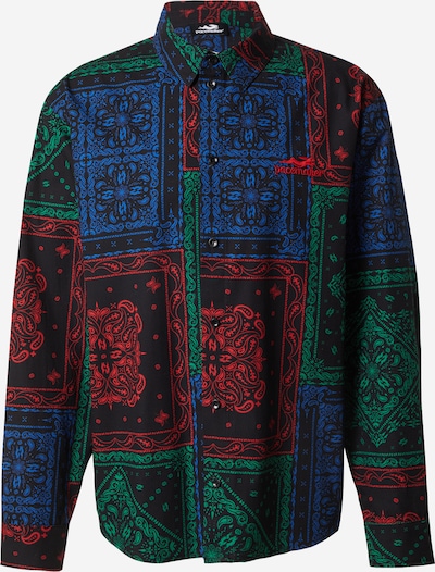 Pacemaker Overhemd 'Emin' in de kleur Turquoise / Grasgroen / Vuurrood / Zwart, Productweergave
