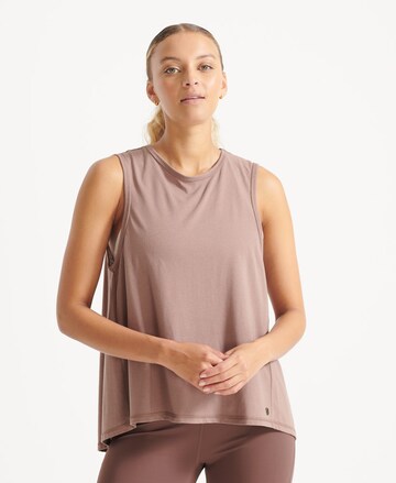 Superdry Sports Top in Brown: front