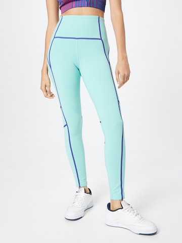 Reebok Skinny Workout Pants in Blue: front