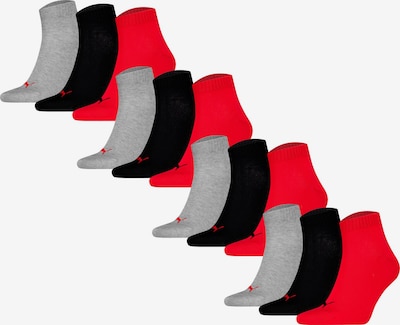 PUMA Skarpety w rozmiarze 35-38 w kolorze nakrapiany szary / czerwony / czarnym, Podgląd produktu