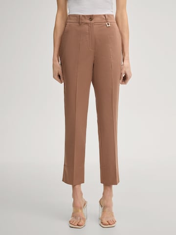 JOOP! Regular Trousers with creases 'Panna' in Brown: front
