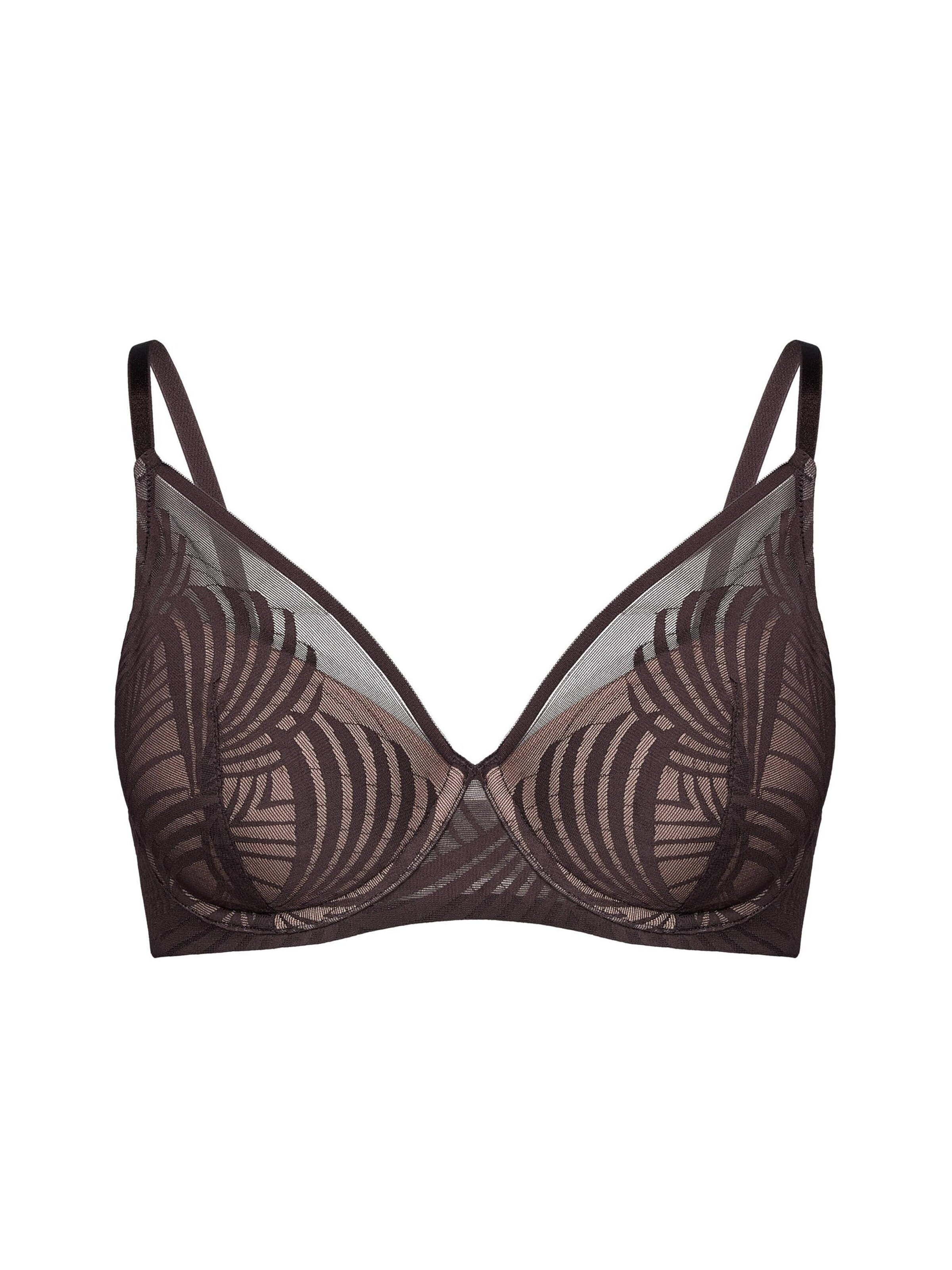ESOTIQ - Push-up Sujetador 'Nacre' en marrón: frente