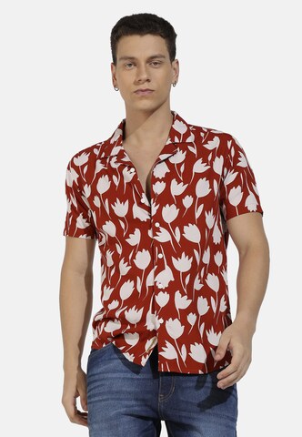 Campus Sutra Regular fit Button Up Shirt 'Marshall' in Red: front